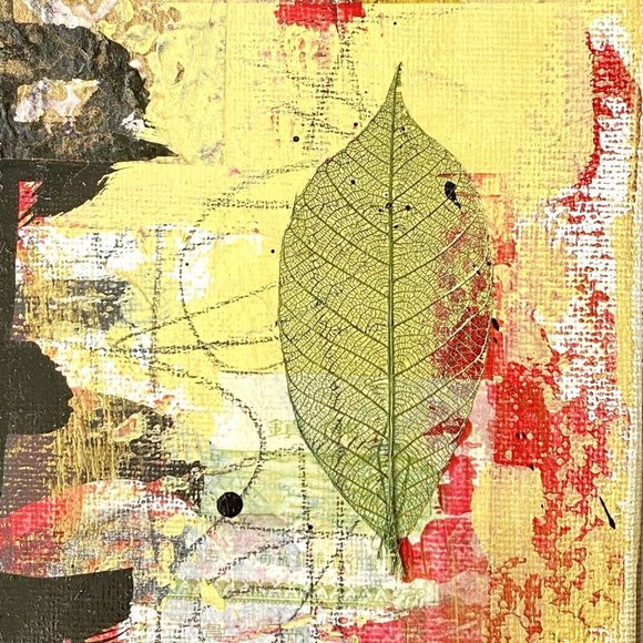 Healthy Life - Original Collage Art Signed Asian Fusion Painting 16”x20” - Picture 10 of 12